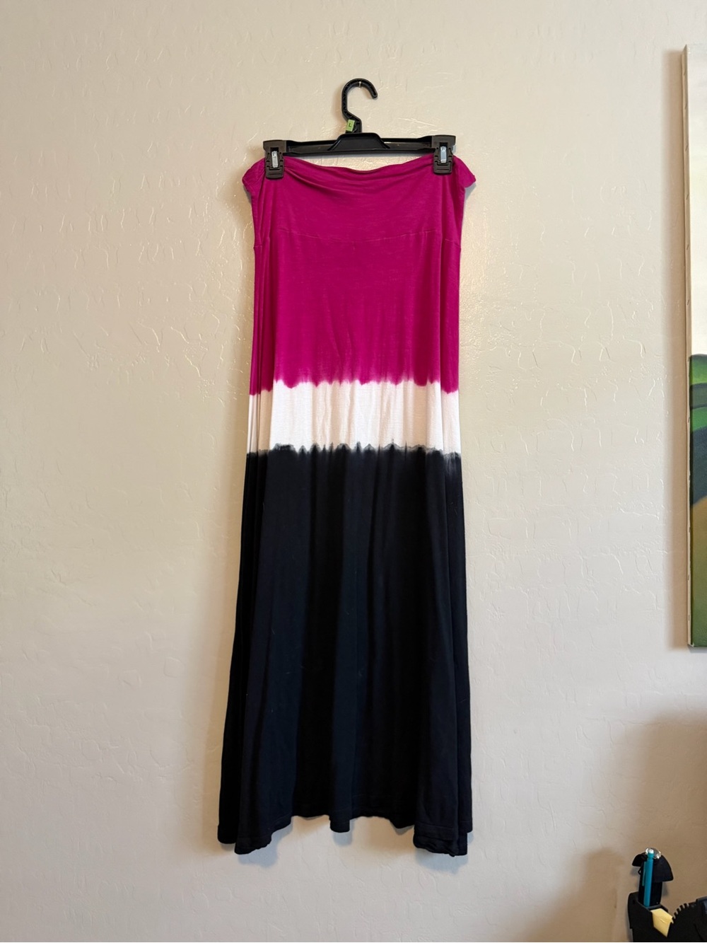 Design History Fuchsia, White & Black Maxi Skirt
